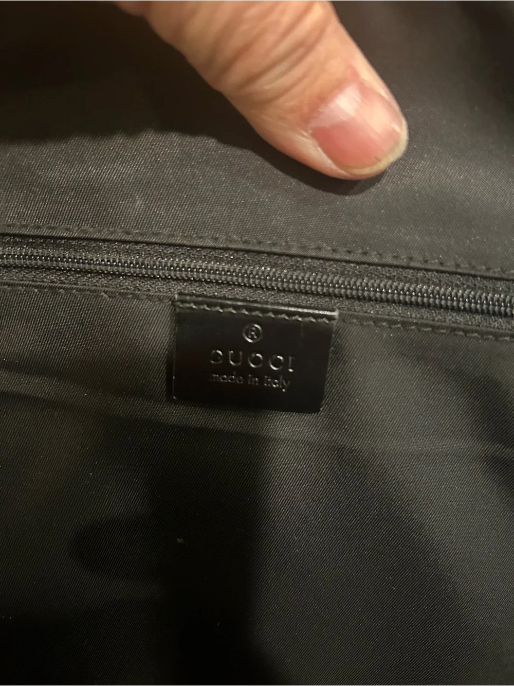 GUCCI Business Bag Double G Interlocking G Black Leather Vintage